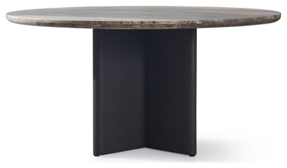 Round Travertine Outdoor Dining Table | Andrew Martin Caicos