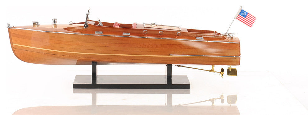 Chris Craft Runabout Medium Wooden Handcrafted boat model