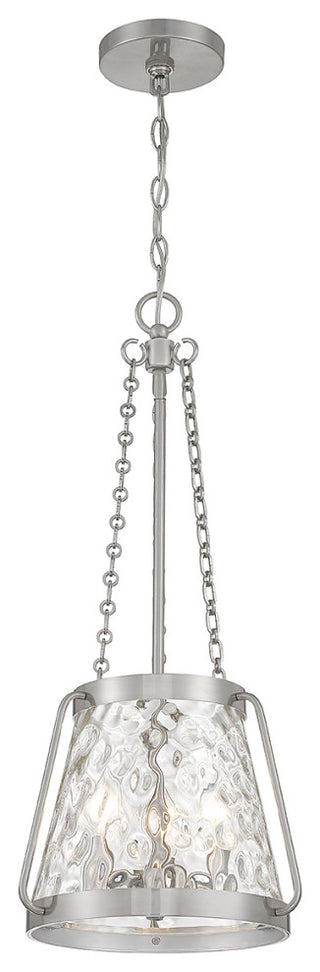 Crawford 3-Light Pendant, Matte Black, Satin Nickel