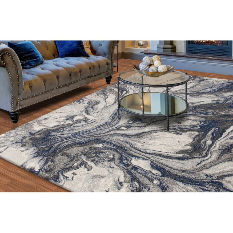 KAS Illusions 6202 Gray Watercolors Area Rug, 6'7"x9'6"