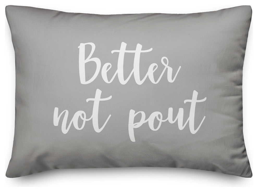 Better Not Pout, Gray 14x20 Lumbar Pillow