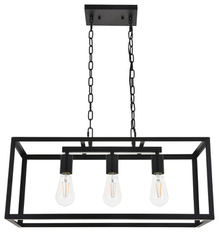 Black Finish 3-Light Pendant