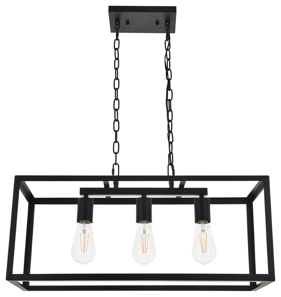 Black Finish 3-Light Pendant