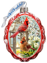 House Birds Mercury Glass Ornament