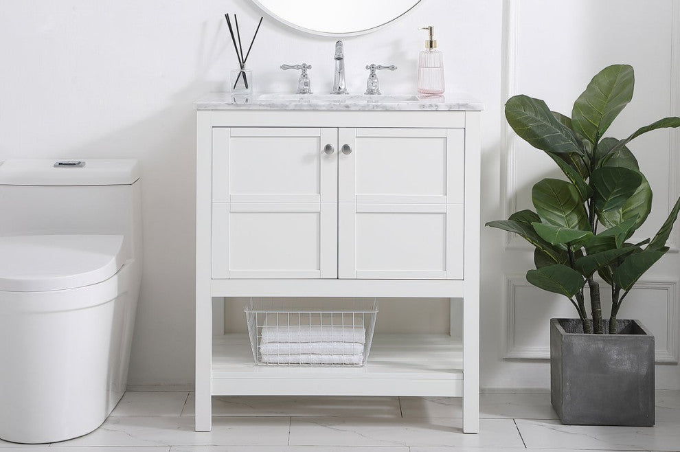 Elegant VF16530WH 30"Single Bathroom Vanity, White