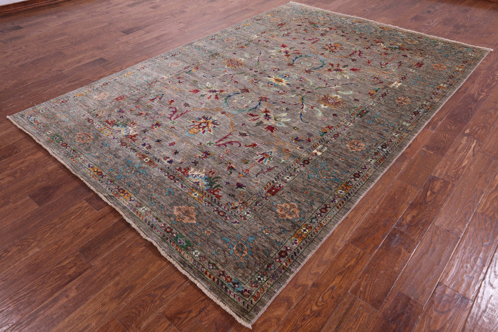 7' 0" X 10' 2" Persian Tabriz Hand Knotted Wool Rug - Q12485