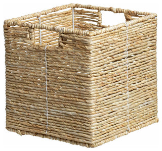 Maiz Woven Corn Leaf Basket, Square, 11x11x11in.