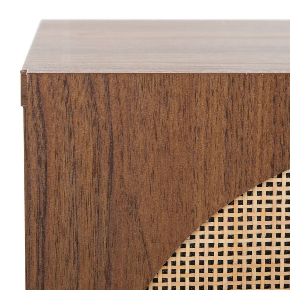 Safavieh Ophelia 2 Door 2 Shelf Media Stand, Walnut/Natural