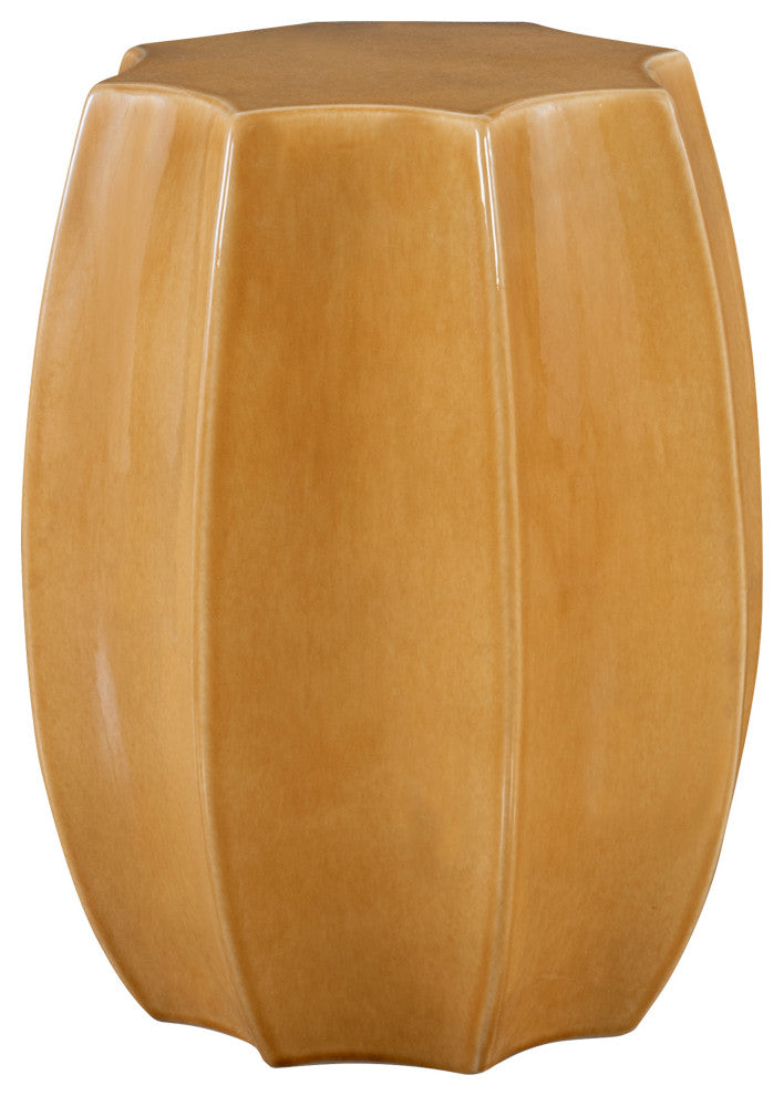 Uttermost Sunrise Amber Gloss Scalloped Garden stool