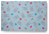 Bunnies and Eggs Easter Chenille Rug, After Rain Blue, 2'x3'