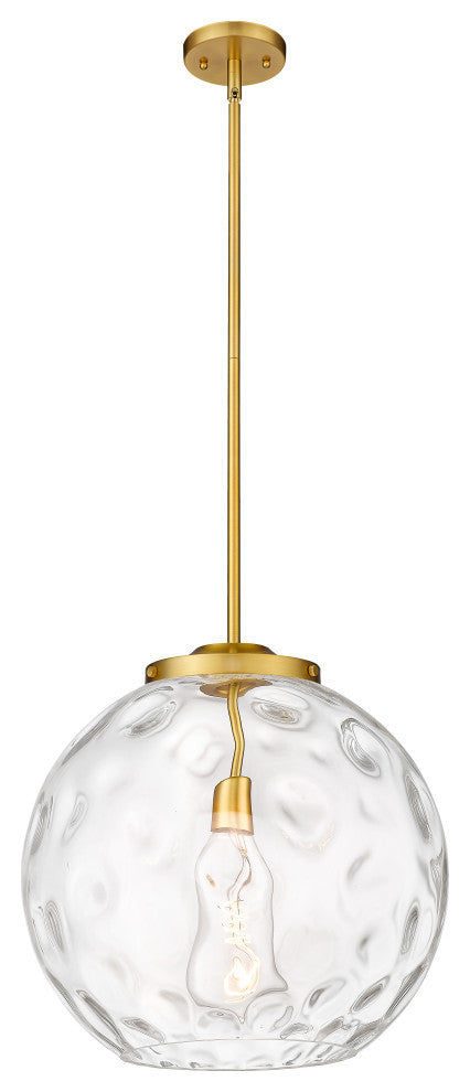 Athens Water Glass Pendant, Satin Gold, Clear Water Glass, Clear Water Glass