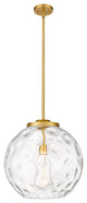Athens Water Glass Pendant, Satin Gold, Clear Water Glass, Clear Water Glass