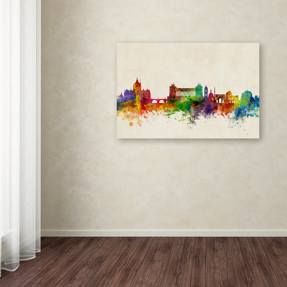 Michael Tompsett ''Rome Italy Skyline Beige'' Canvas Art, 30x47