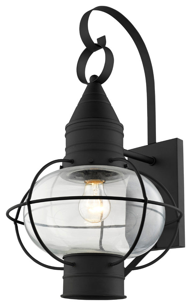Newburyport 1-Light Wall Lantern, Black