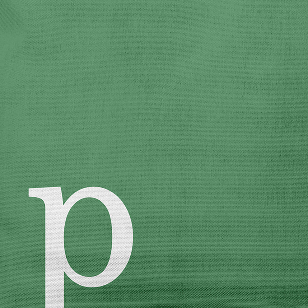 18"x18" Modern Monogram Decorative Throw Pillow, Sage