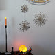 Set of 3 Gold Tone Teardrop Starburst Rhinestone Jeweled Metal Wall Art Hanging