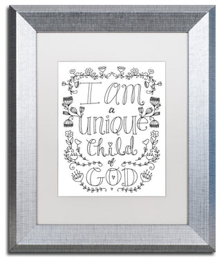 Elizabeth Caldwell 'Unique Child of God' Art, Silver Frame, White Mat, 11x14