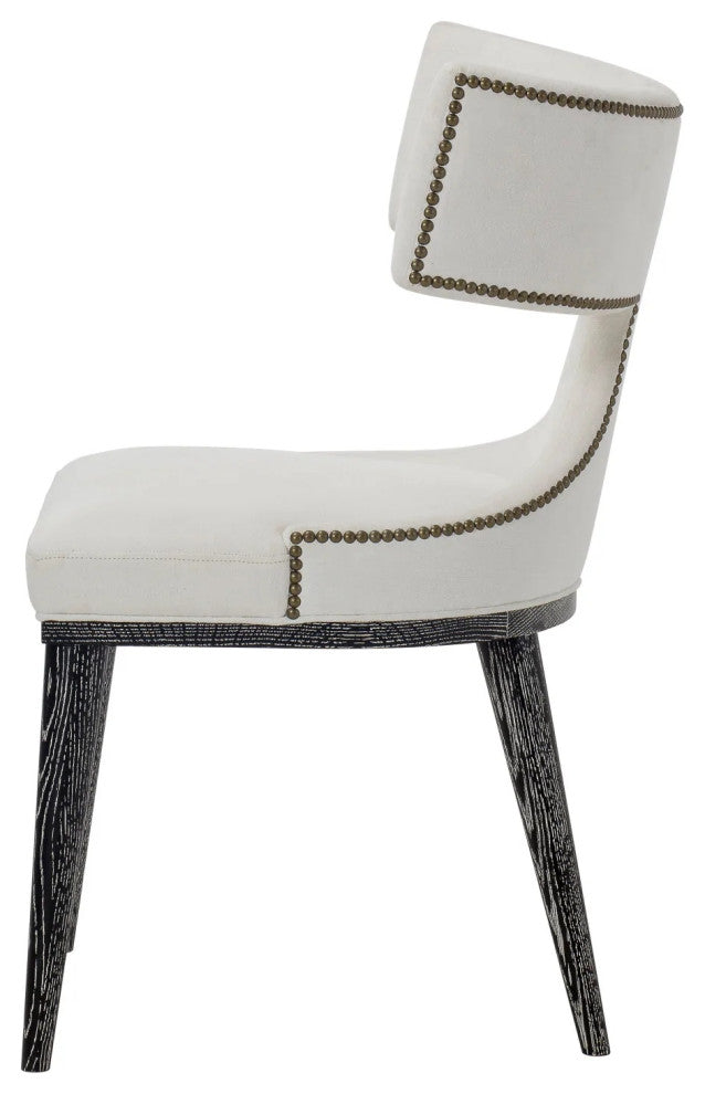 Sonder Living Oscar Dining Chair | Upholstered back / Mezula Oyster