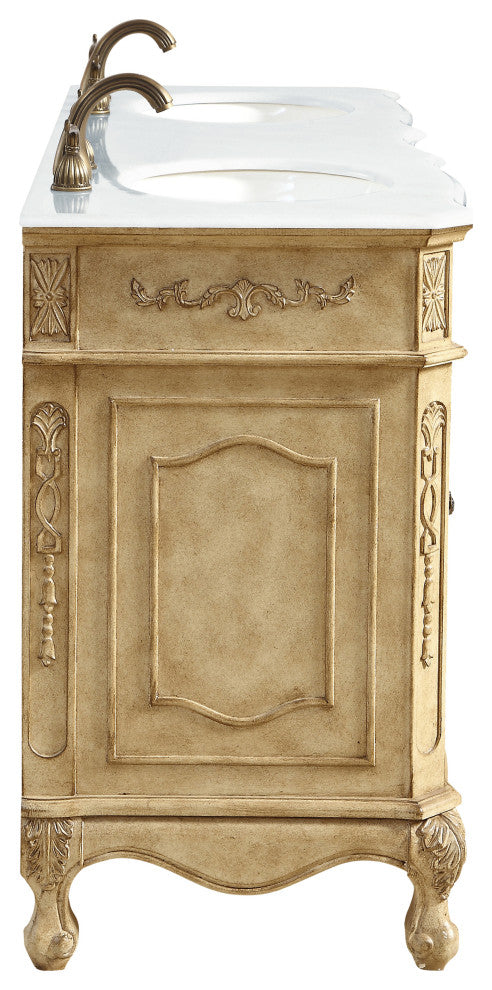 Bathroom Vanity, Antique Beige, 60", Double Sink