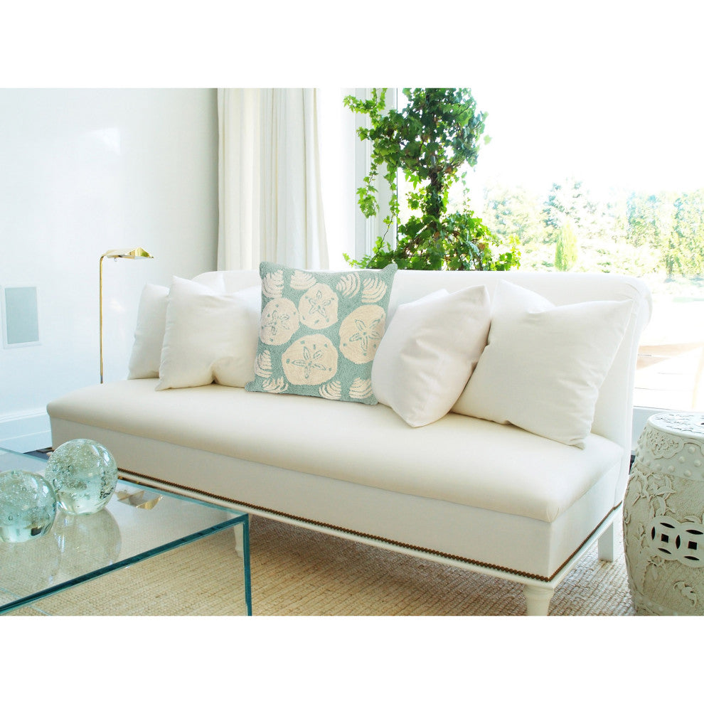 Frontporch Shell Toss Pillow, Aqua, 18"x18"