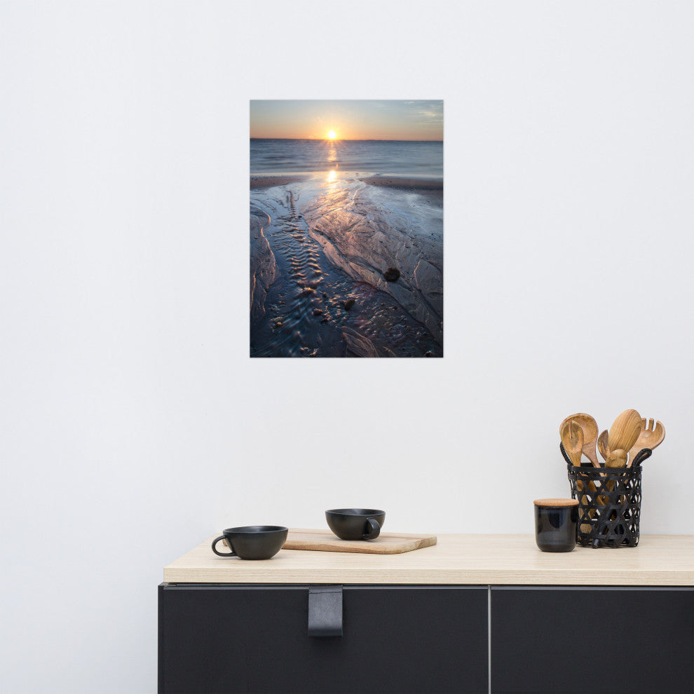 Low Tide Ravine Landscape Photo, Beach Unframed Wall Art Print, 18" X 24"