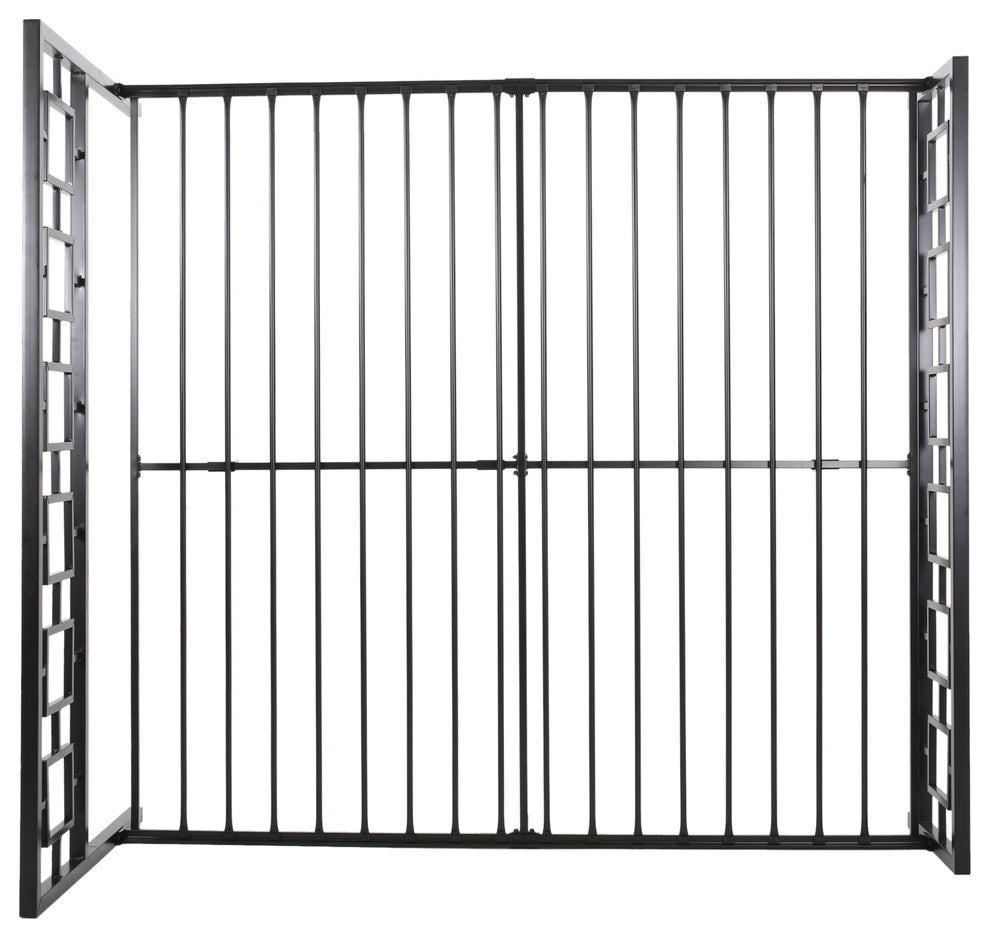 Moore Modern Iron King Bed Frame, Flat Black