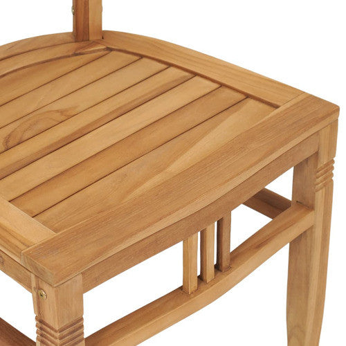 vidaXL Solid Teak Wood Patio Dining Set 3 Piece Wooden Table Chair Seating