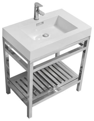 Cisco 30" Stainless Steel Console with Acrylic Sink - Chrome