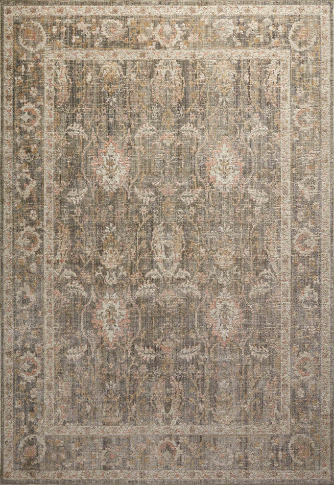 Chris Loves Julia x Loloi Rosemarie Area Rug, Sage/Blush, 6'-3" X 9'