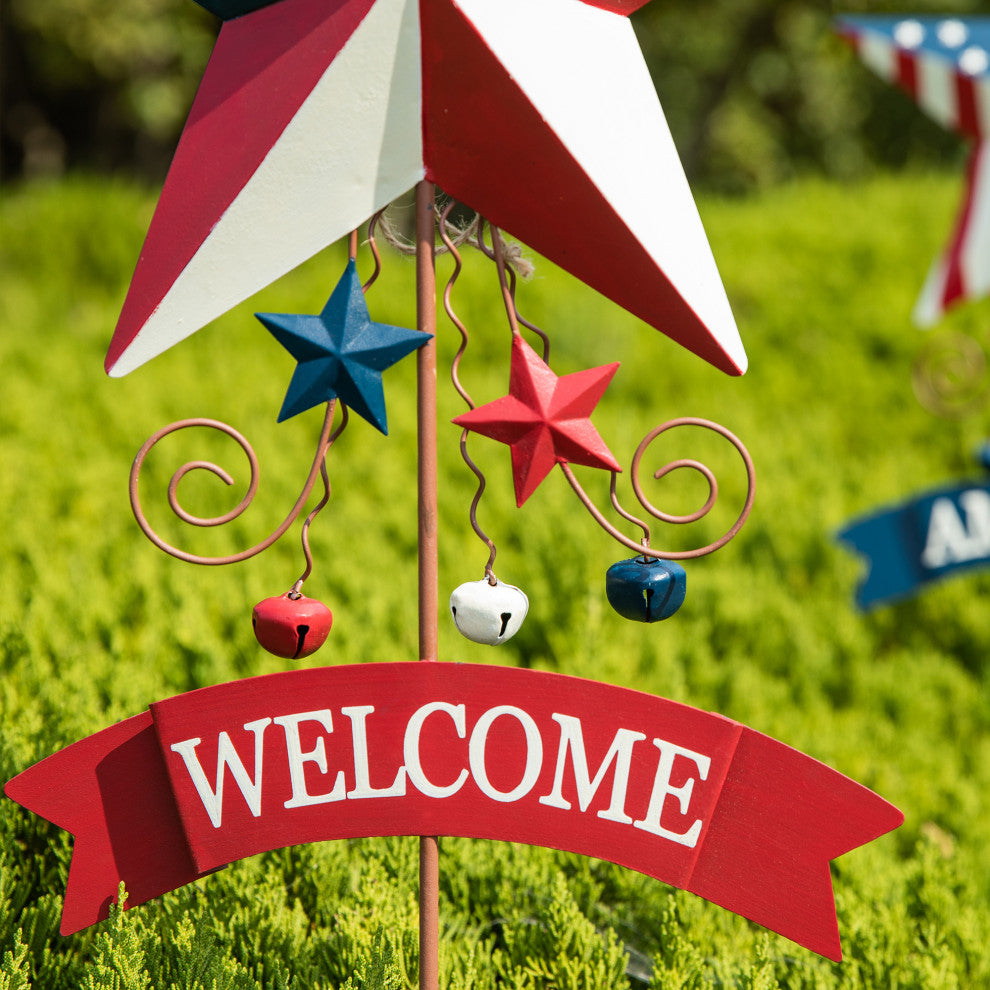 42"H Patriotic Star Yard Stake, 2-Piece Set