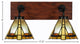 Oxbridge 2-Light Bath Bar, Matte Black & Painted Wood-look Metal/Zion Art