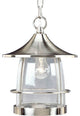 Prairie One-Light Hanging Lantern Brushed Nickel Clear Seeded Glass