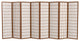 5' Tall Window Pane Shoji Screen, Walnut, 8 Panels