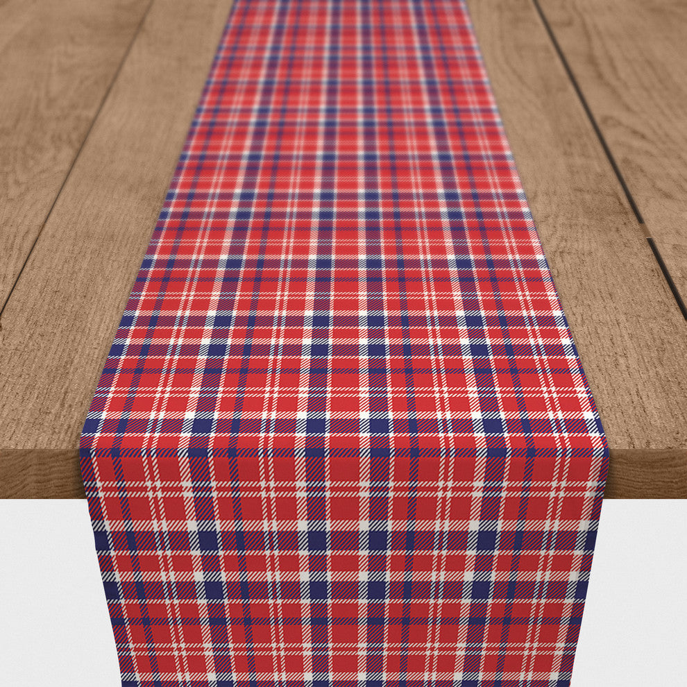 Blue and Red Plaid 16x72 Table Runner