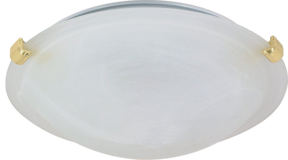 Nuvo 1-Light Incandescent Close-to-Ceiling Light Fixture, Polished Brass