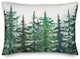 Winter Watercolor Pine Forest 6 20x14 Spun Poly Pillow