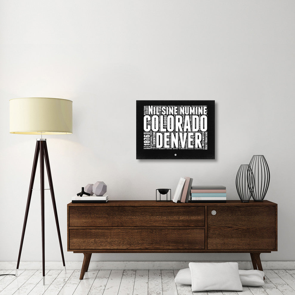 "Colorado Black and White Map" Fine Art Print