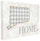 Connecticut Gray Gingham & Floral Heart & Home Canvas Wall Art, 16"x20"