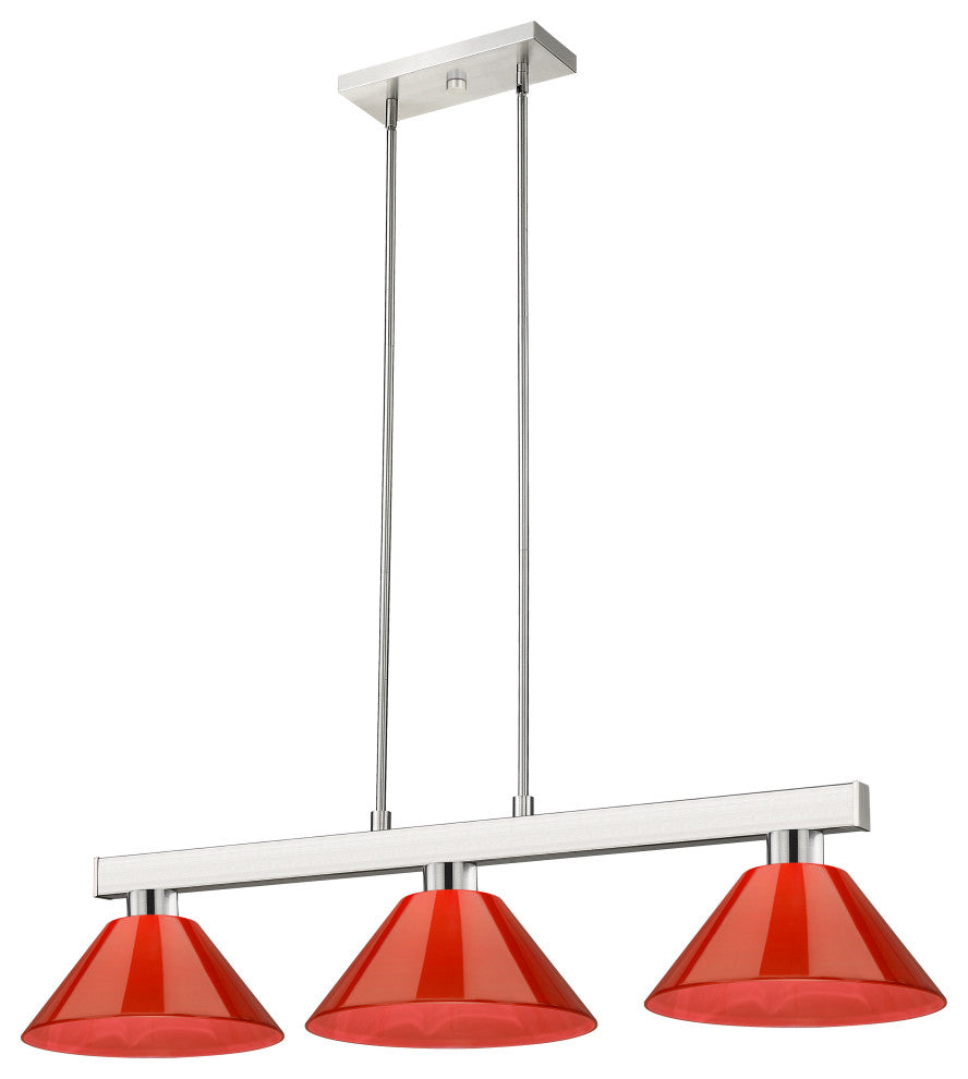 Zlite 152BN-PRD 3-Light Billiard Light, Red