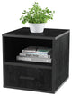 Lavish Home Stacking Modular Cube Endtable With Drawer, Black