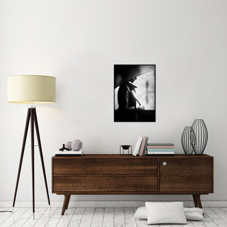 "Rain Please Tell Him" Framed Canvas Giclee by Sebastian Kisworo, 22x31"