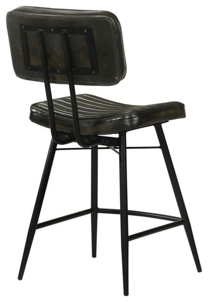 Pemberly Row Leather Upholstered Counter Height Stools Espresso