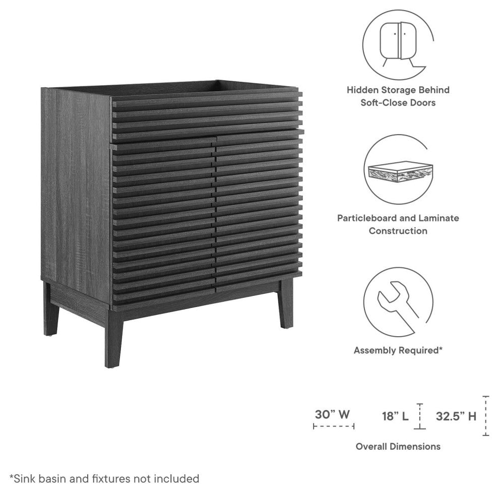 Render 30" Bathroom Vanity Cabinet, Sink Basin Not Included