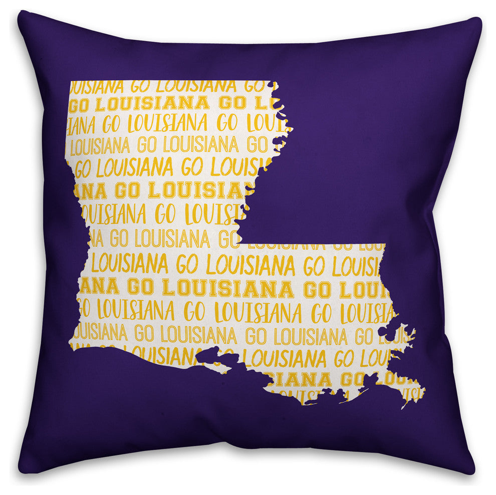 Purple Louisiana Go Team 16x16 Spun Poly Pillow