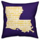Purple Louisiana Go Team 16x16 Spun Poly Pillow