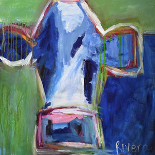 "Feeling Blue" Painting Print on Wrapped Canvas, 24"x24"