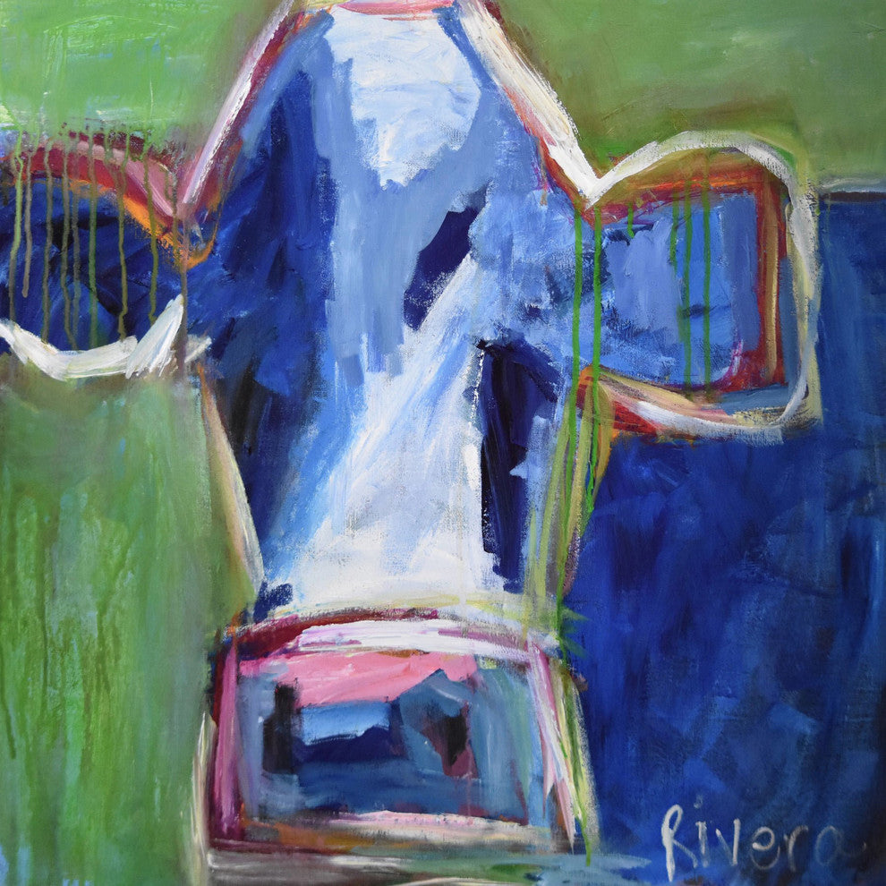 "Feeling Blue" Painting Print on Wrapped Canvas, 24"x24"