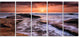 "Waves Hitting Rocky Beach Burgas Bay" Seascape Wall Art, 5 Panels, 60"x28"