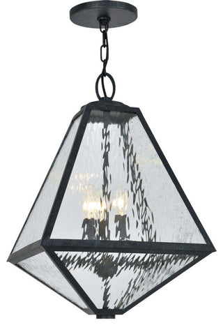 Crystorama Brian Patrick Flynn Glacier 3-Light Chandelier, Black, Water Glass