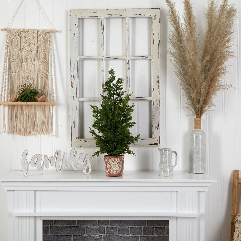 T3397 28 Cedar Pine Natural Look Artificial Tree in Decorative Planter
